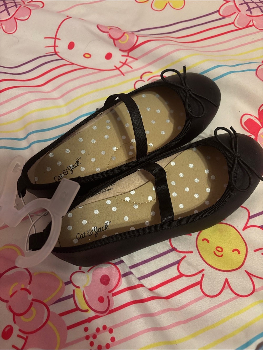 Cat & Jack Black Mary Jane Ballet Flats with Bow